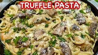 TRUFFLE PASTA with CHICKEN and MUSHROOM  How to cook Easy TRUFFLE PASTA  Pinoy Simple Cooking [upl. by Marji]