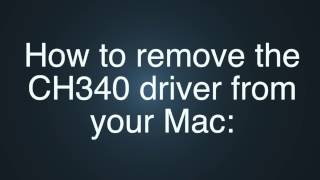 How to remove the CH340 Driver from your Mac ARDUINO IDE [upl. by Vyky]