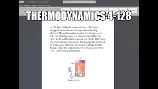 Thermodynamics 4128 Water is boiled at sea level in a coffeemaker equipped with an immersiontype [upl. by Hannover]