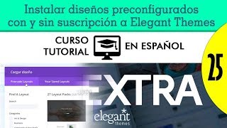 Instalar diseños o layouts preconfigurados en el tema EXTRA de Elegant Themes en WordPress [upl. by Ahsehyt]