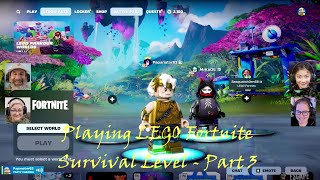 Gaming  Episode 10  Playing LEGO Fortnite  Survival Level  Part 3 [upl. by Tellford971]