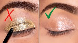 How To Apply Glitter on CREASED or HOODED Eyelids 3 Ways [upl. by Aiht115]