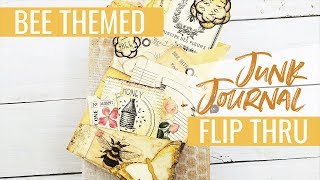 Bee Themed Junk Journal Flip Through [upl. by Melc559]