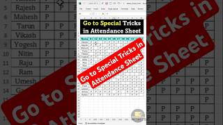 Go to Special Tricks in Attendance Sheet  Attendance Sheet Tricks  Go to Special  exceltricks [upl. by Mastrianni]