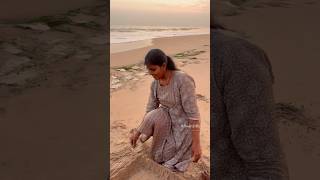 கோட்டைய அரிச்ச கடல்அலை😜 Sand Castle  மணல் கோட்டை villagelife nature kids fun seashore sea [upl. by Conard]