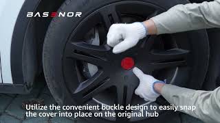 BASENOR Tesla Model Y 19quot Wheel Covers DamageFree Installation Guide [upl. by Giuliana943]