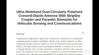 Ultra Wideband Dual Circularly Polarized Crossed Dipole Antenna With Stripline Coupler and Parasitic [upl. by Nyssa]