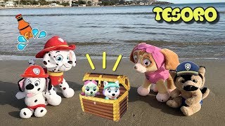 Patrulla canina español y paw patrol bebes tesoro en la playa Nuevos videos de juguetes [upl. by Ney]