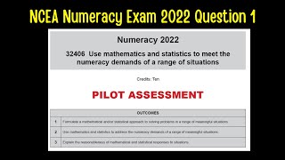 NCEA Numeracy Pilot Study Assessment 2022 Question 1 [upl. by Selry]