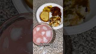 BBQ baked pork chops mash potatoes garlic bread amp plantains w a glass of strawberry kiwi juice🍓 [upl. by Niuqauj]