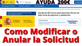 👀👉Modificar Anular Corregir SOLICITUD AYUDA 200€👈 Estado en que se encuentra cheque Gobierno etoro [upl. by Pontias]