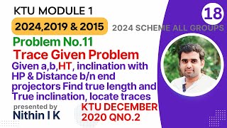 Problem No 11  Horizontal Trace Given  KTU Engineering Graphics 20242019 amp 2015 Scheme [upl. by Shannah331]