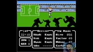 Japon vs Alemania Captain Tsubasa 2 Nes [upl. by Ddarb]