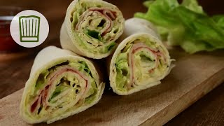 PartyWraps mit Frischkäse und Putenbrust Rezept chefkoch [upl. by Anatollo501]