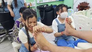 ASMR The Most Ticklish Chinese Style feet Exfoliation  Cupping foot massage feet foot massage asmr [upl. by Leoy]