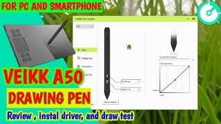 Veikk A50 Pen Tablet Review and Tutorial [upl. by Tjader532]