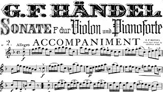 Handel Violín Sonata in F major No 3 HWV 370 2nd movement Allegro  Piano Accompaniment [upl. by Torrell]