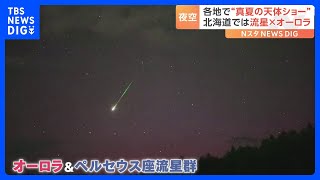 「ペルセウス座流星群」がピーク 北海道ではオーロラとの奇跡のコラボも！？｜TBS NEWS DIG [upl. by Nnaer]