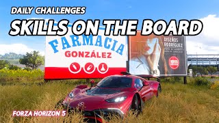 Forza Horizon 5 Daily Challenges Skills On The Board Earn 5 Skillboard Skills by hitting billboards [upl. by Dnomsed]