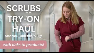 Scrubs TryOn Haul  Amazon Fabletics amp Figs [upl. by Eseekram]