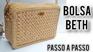 BOLSA EM CROCHÊ LINDA  BOLSA BETH PASSO A PASSO [upl. by Ahseral831]