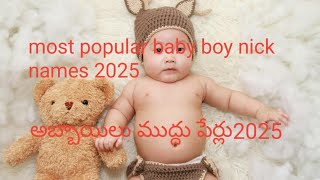 most popular baby boy nick names 2025అబ్బాయిలు ముద్దు పేర్లు [upl. by Blight]