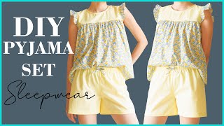 DIY Pyjama Set  How To Make Sleepwear  Sewing Clothes Tutorial [upl. by Notlrahc]