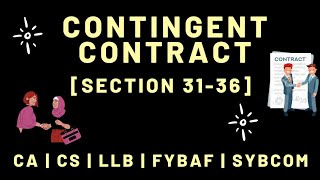 Contingent Contract  Section 3136  Indian Contract Act  Examples  Explained in Hindi [upl. by Lounge]