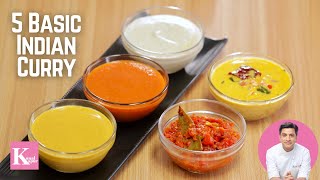 5 Veg Gravy Recipe  Basic Indian Curry Recipes  Kunal Kapur वेज ग्रेवी रेस्टौरंट जैसा All Purpose [upl. by Florin300]