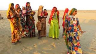 Singers and dancer on the sand dune Thar Desert Rajasthan India [upl. by Eladal]