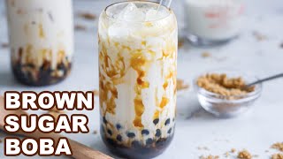 🧋 EASY Brown Sugar Boba Milk Tea [upl. by Atirhs766]