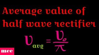 Average value of half wave rectifier [upl. by Aiotal]