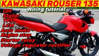 Kawasaki Rouser 135 Wiring Diagram  CDI Stator Voltage regulator rectifierTPSLCM Engine stop [upl. by Esmeralda]