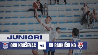 JUNIORI OKK Krusevac  KK Radnicki KG [upl. by Warden]