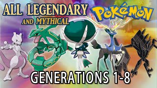 All Legendary and Mythical Pokémon  All Generations 18 [upl. by Asseral272]