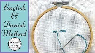 Cross stitch techniques English method and Danish method [upl. by Randee]