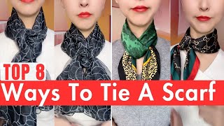 The 8 Most Popular Scarf Tie Methods  Stylish Headscarf  Wear Gilrs Necktie Part56 scarftie [upl. by Marjorie]