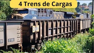 4 Trens de Carga de minério carvão mineral e carga geral [upl. by Laehpar362]