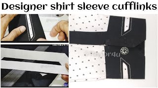 Sewing technique for shirt cuff design  how to shirt sleeve cufflinks pattern [upl. by Folger]