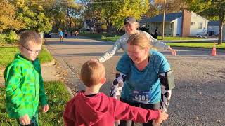 Aunt Stacy running in the Mankato Marathon [upl. by Pfeffer]