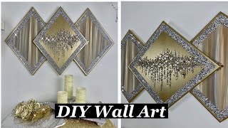 DIY SilverGoldEarthTones  Wall Art with Crushed Glass and Glitter 🤎🤎🤎 [upl. by Clinton472]