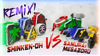 Samurai Megazord vs Shinkenger ShinkenOh  The Ultimate Zord Battle [upl. by Jollanta872]