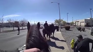 Video Accused shoplifter chased down by Albuquerque police officers on horseback [upl. by Niwdog]