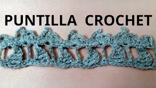 PUNTILLA en tejido crochet o ganchillo N° 5 tutorial paso a paso Moda a Crochet [upl. by Incrocci379]