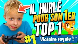 CET ENFANT CRIE POUR SON 1er TOP 1 ►FORTNITE BATTLE ROYALE [upl. by Nosauq847]