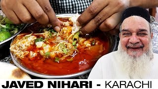 Pakistani Street Food  Javed Delhi Nihari  Ultimate Nalli Maghaz Nihari  Karachi Food Street [upl. by Mintun]