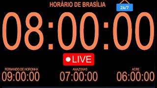 LIVE HORA CERTA 247  RELÓGIO AO VIVO UTC3 HORÁRIO DE BRASÍLIA HORA OFICIAL DE BRASÍLIA Ao Vivo [upl. by Osborne]