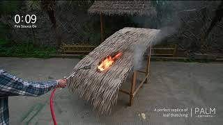 REAL BURN TESTING  SYNTHETIC THATCH ROOFING MATERIALS  ONETHATCH [upl. by Artina]