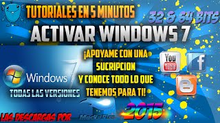 ACTIVAR WINDOWS 7 ULTIMATE TODAS LAS VERCIONES 32 Y 64 BITS FULL 2015 MEDIAFIRE [upl. by Yticilef433]