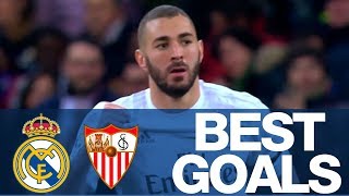 Real Madrids BEST GOALS against Sevilla at the Bernabéu [upl. by Anialram]